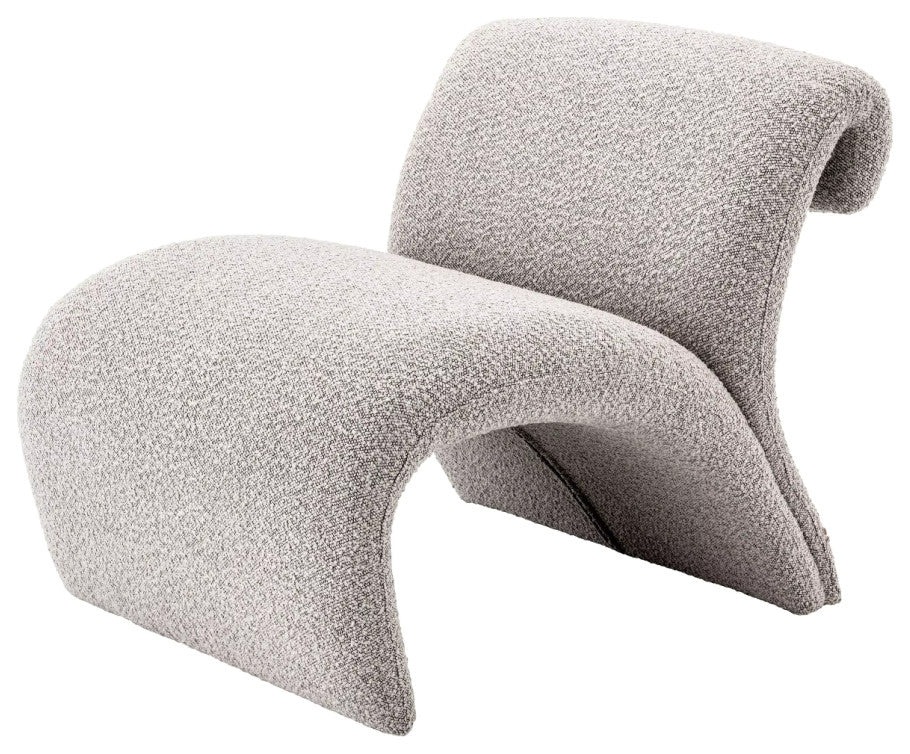 BouclÃ© Curved Accent Chair | Eichholtz Vignola, Gray