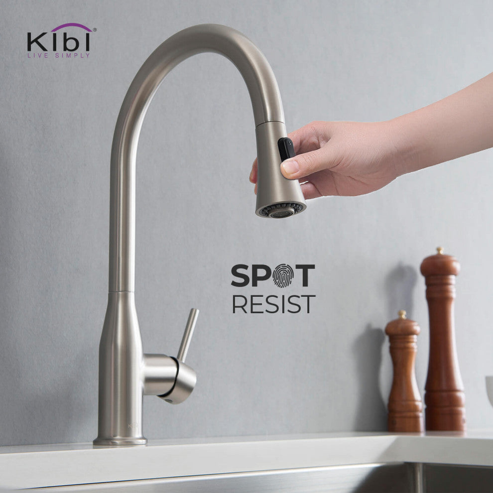 Napa Single Handle Pull Down Faucet, Brushed Nickel, W/ Soap Dispenser