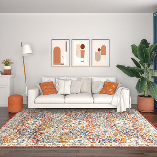 Adriana Transitional Oriental Area Rug, Multi & Light Red, 8'10'' X 12'2''