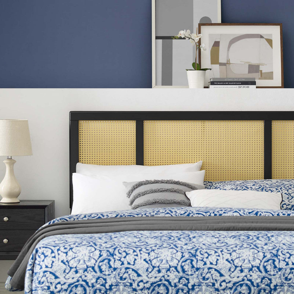 Headboard, King Size, Wood, Black, Modern Mid-Century, Bedroom Master Suite