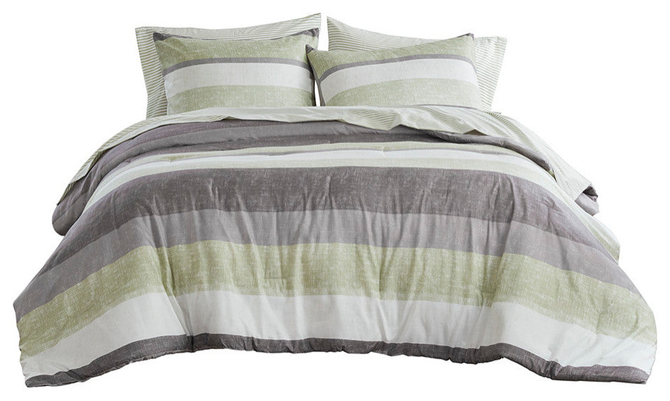Madison Park Essentials Jaxon Stripe Comforter Set With Bed Sheets