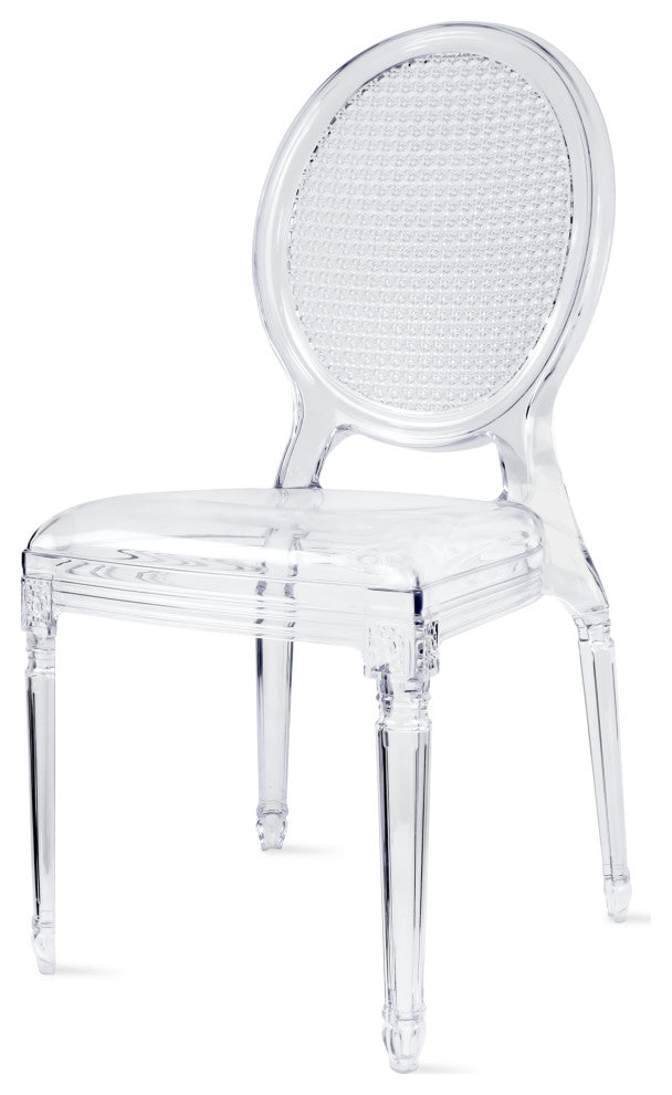Side Dining Room Chairs, Accent Seat Lounge Armless Chairs, Set of 2, Clear