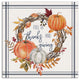 Thanks And Giving Fall Wreath 2 24"x24" Canvas Wall Art