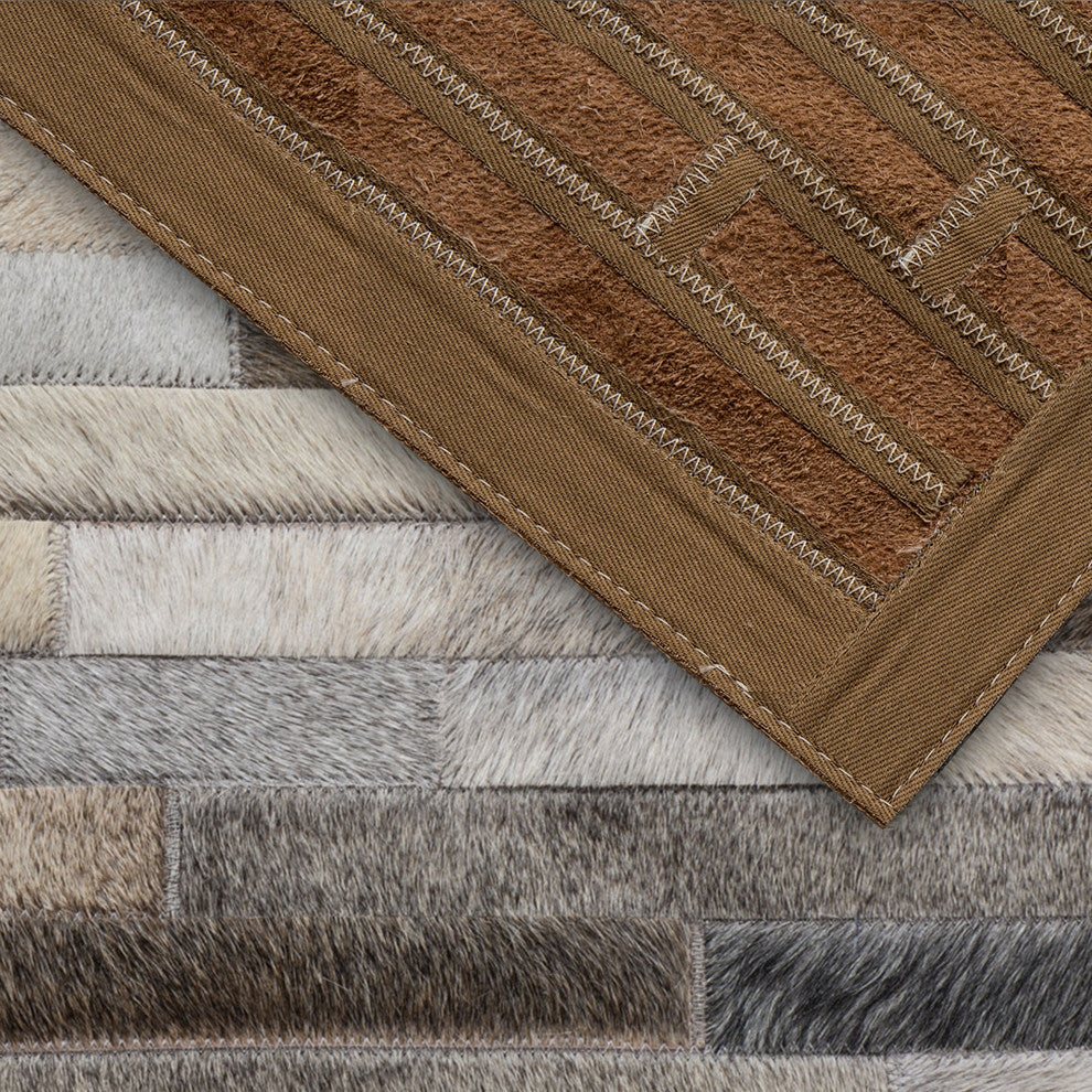 Cowhide Patchwork Rug, Miotaur, Morph, 5'x8'