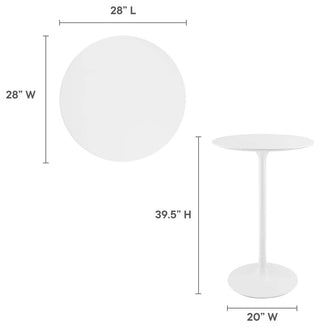 Lippa 28" Round Bar Table in White