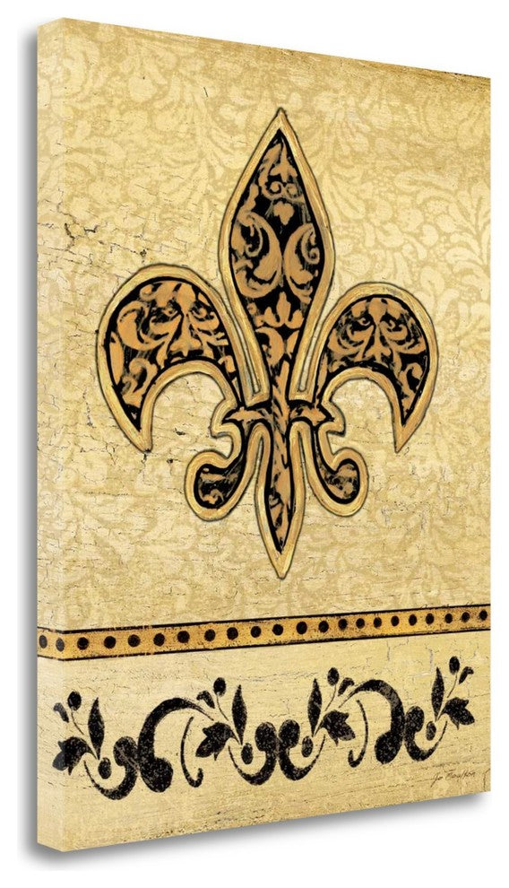 "Fleur De Lis I" By Jo Moulton,Ready to Hang Giclee Print on Gallery Wrap Canvas