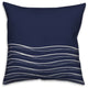 Navy Wavy Lines 20x20 Spun Poly Pillow