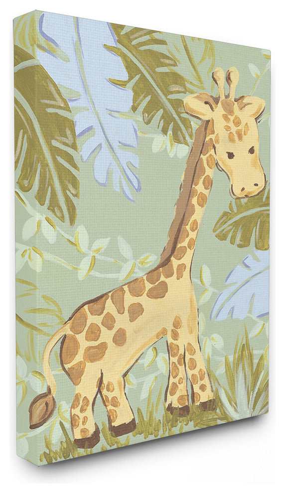 Giraffe in the Jungle Wall Art, 24x30, Stretched Canvas
