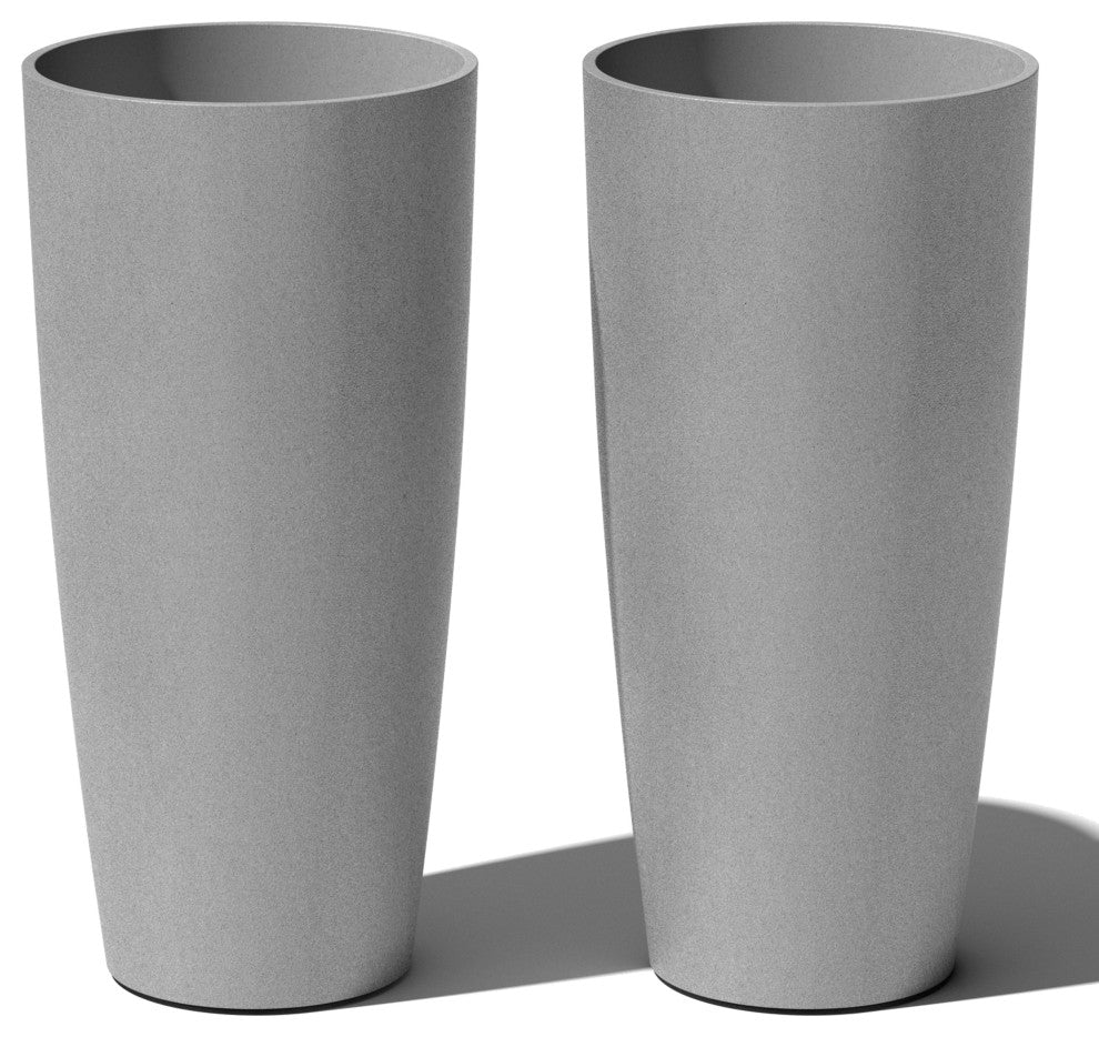 Veradek Pure Series Selena 28" Planter, Gray, 28 in. - Two Pack