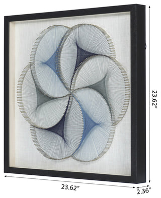 Abstract Blue String Art Shadow Box Wall DÃ©cor