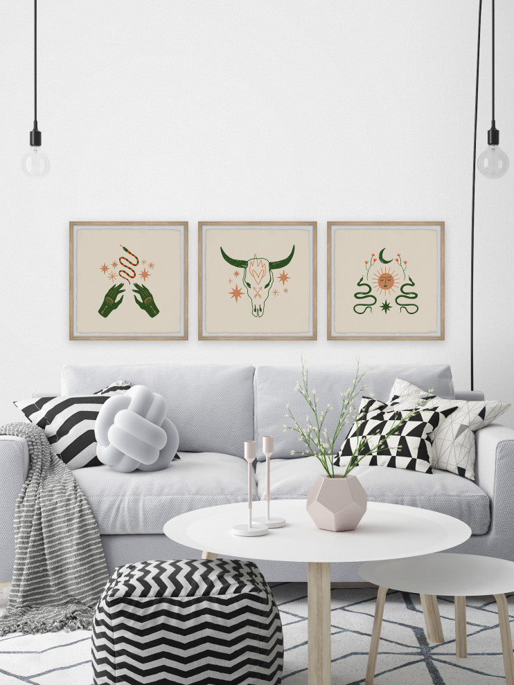 Wild Thoughts Triptych, Set of 3, 12x12 Panels