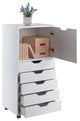 Halifax Tall Storage Cabinet, 5-Drawer, White