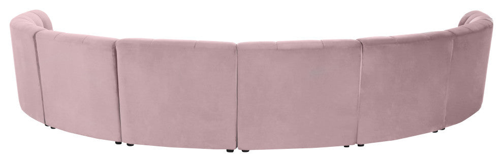 Limitless Velvet Upholstered 8-Piece Modular Sectional, Pink