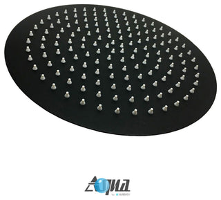 Aqua Rondo Matte Black Shower Set With 12" Rain Shower