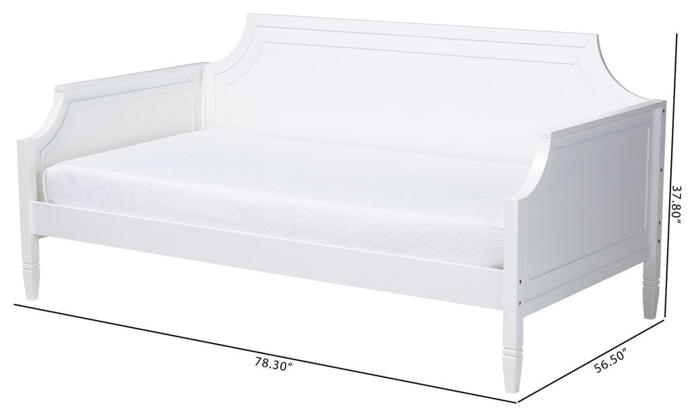 Mariana Classic and Traditional White Finished Wood Full Size Daybed