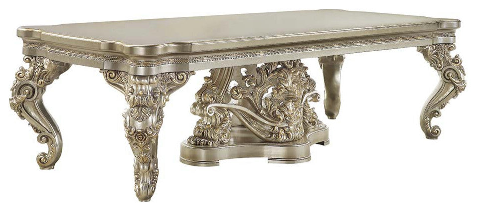 Acme Danae Dining Table Champagne and Gold Finish