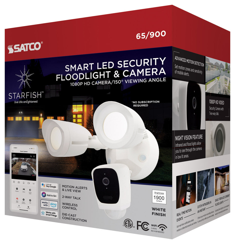 Bullet Outdoor SMART Security Camera - Starfish enabled - White Finish