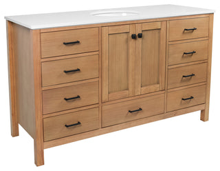 Horizon 60" Single Bathroom Vanity Top, Blonde, Engineered White