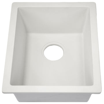 Nantucket Sinks PR1815-W Dual-mount Granite Composite Bar-Prep Sink in White