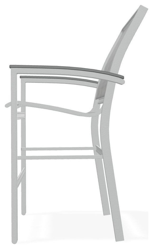 Bazza Sling Balcony Height Stackable Outdoor Stool, Destiny Steel/Graphite