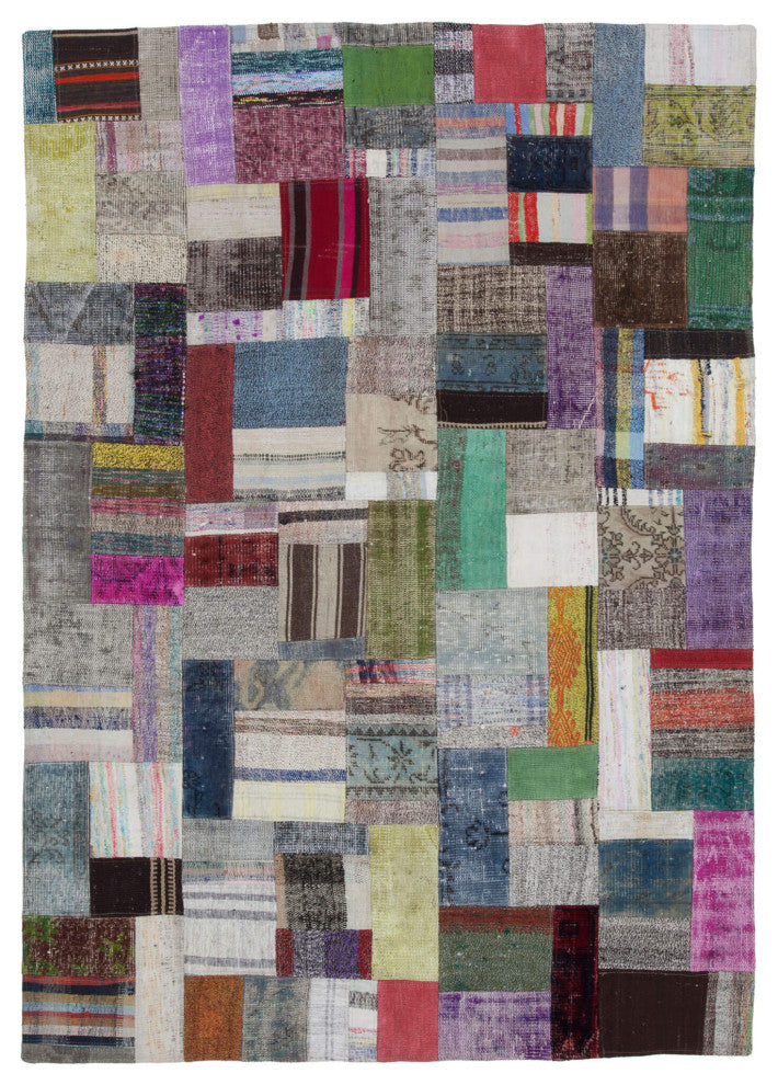 Rug N Carpet - Handmade Anatolian 5' 7'' x 7' 10'' Tribal Patchwork Kilim Rug