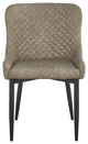 Tufted Faux Leather Dining Chair With Black Base, Set of 4, Light Gray
