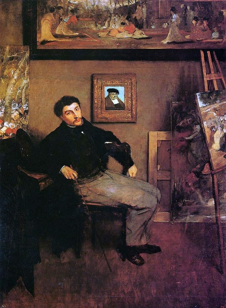 Edgar Degas Portrait of James Tissot Gallery Wrap Canvas, 21"x28"