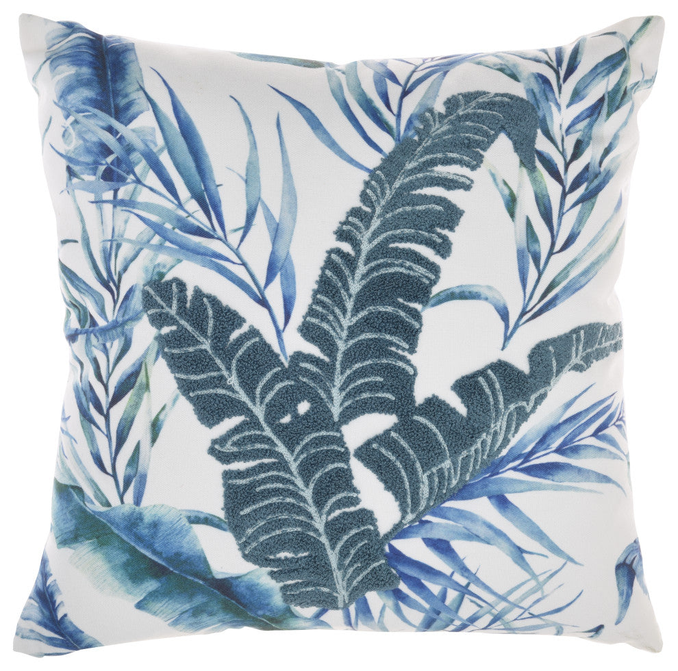 Mina Victory L0946 Throw Pillow, Blue, 18"X18"