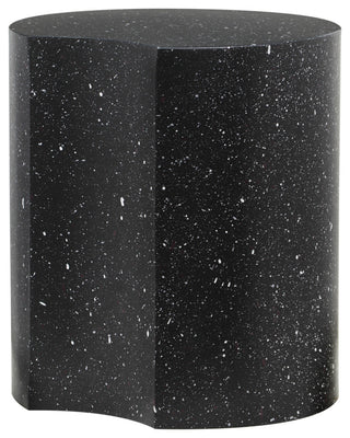 Dimple Terrazzo Pattern Iron End Table, Black, 1-Piece: 18"Wx18"Dx20"H