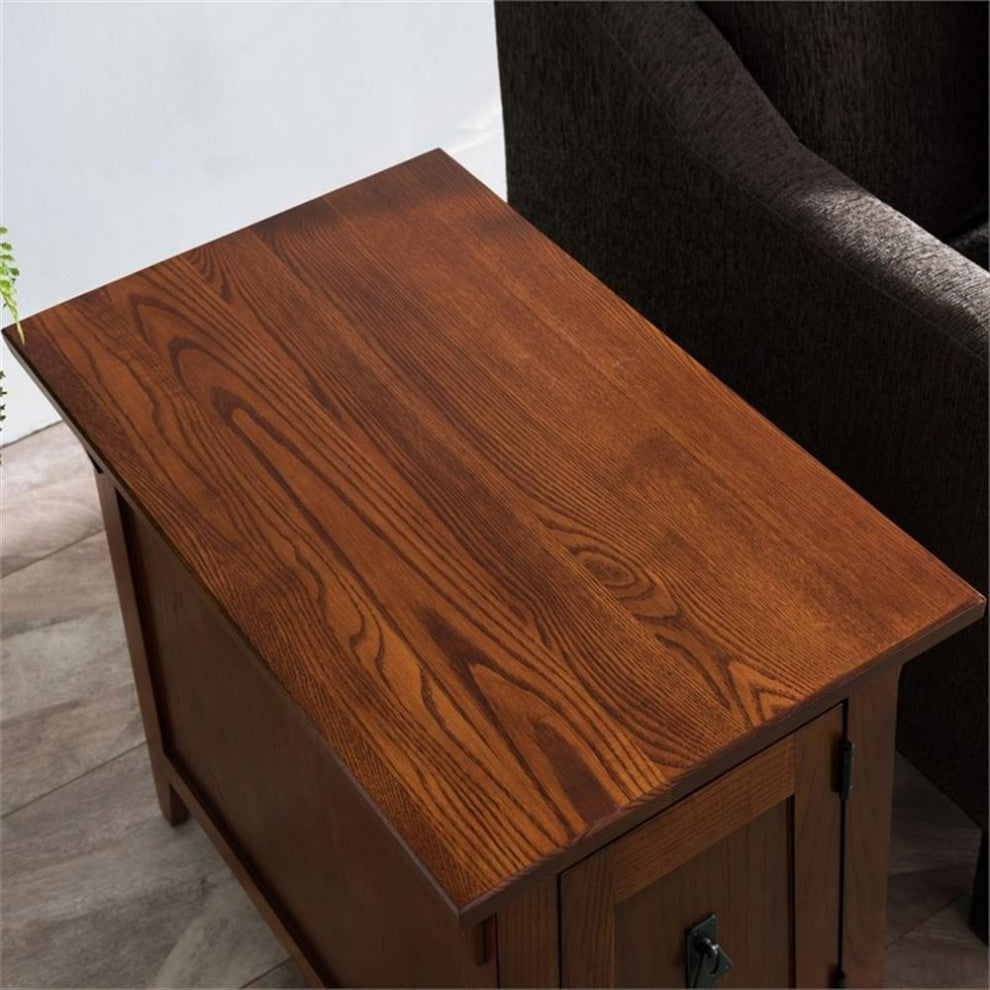 Leick Furniture Favorite Finds Mission Cabinet Wood End Table in Brown/Russet