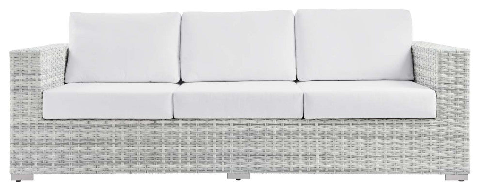 Convene Outdoor Patio Sofa Light Gray White