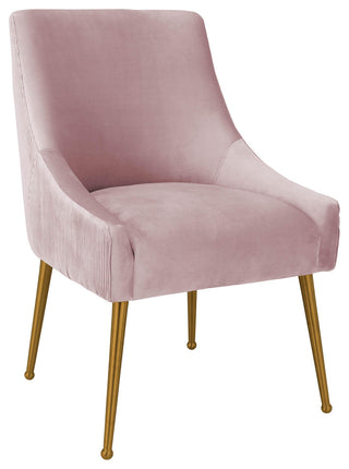 Beatrix Pleated Velvet Side Chair, Mauve