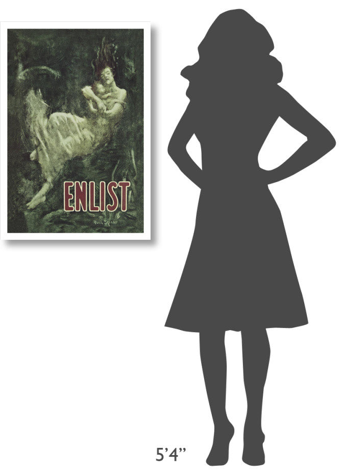 "WWI: Enlist (Sinking Lusitania Victim)" Paper Print by Fred Spear, 22"x32"