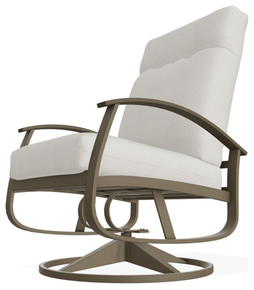 Belle Isle Cushion Deep Seat Outdoor Swivel Rocker, Grasscloth Buff/Beachwood