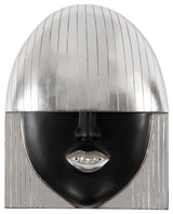 Fashion Faces Wall Art, Large, Smile, Black and Silver Leaf