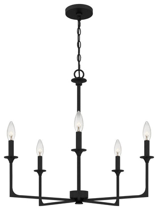 Quoizel PRC5026MBK 5-Light Chandelier, Prescott