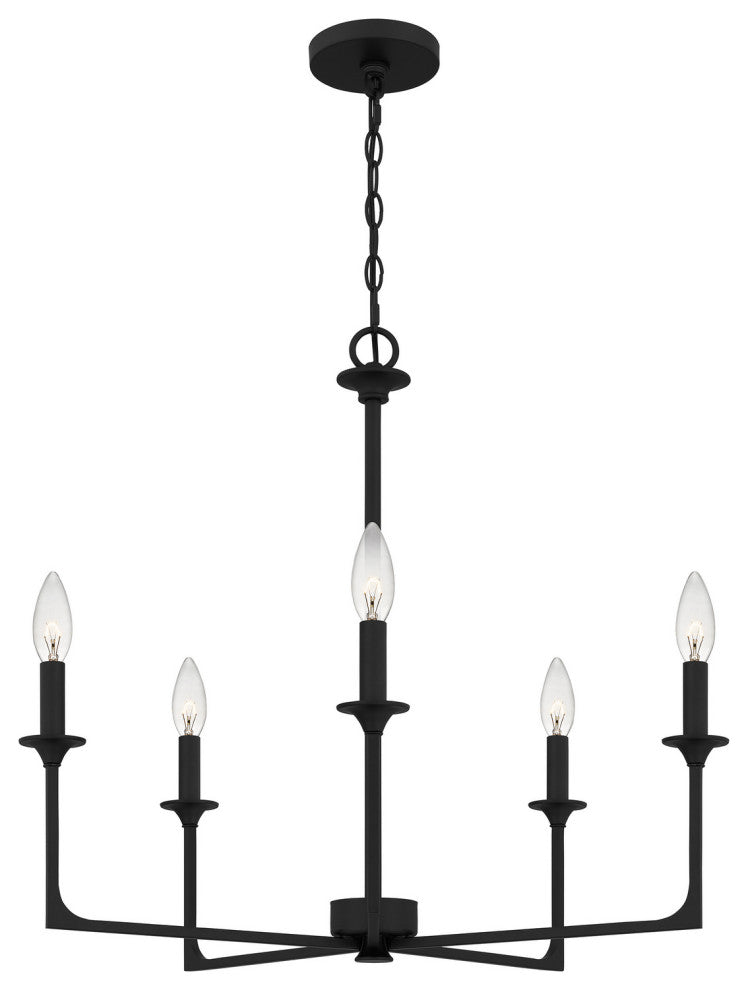 Quoizel PRC5026MBK 5-Light Chandelier, Prescott