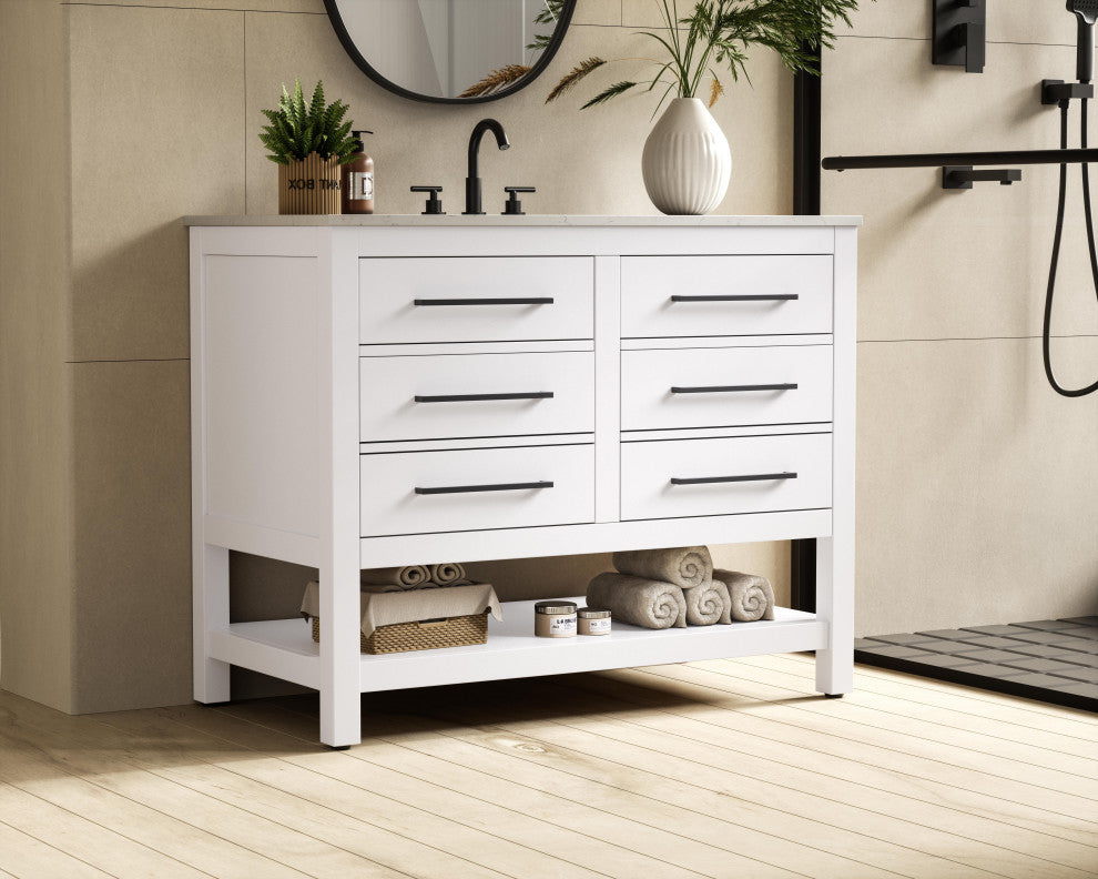 Home Living 42" Single Bathroom Vanity, White