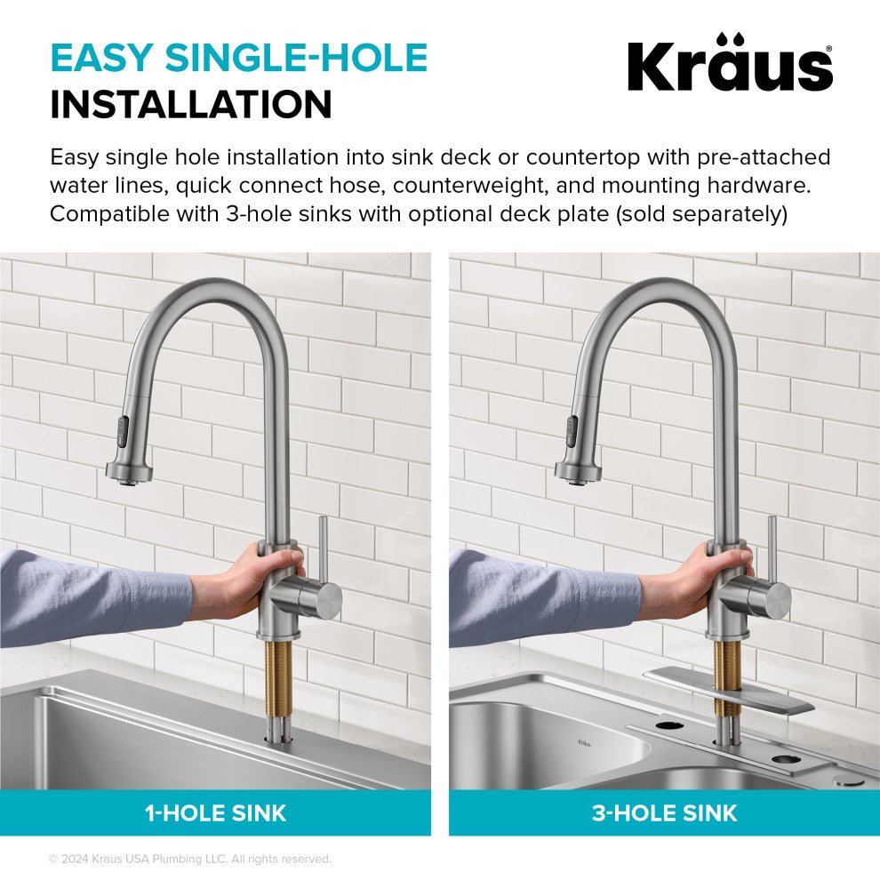 Bolden 2-Function Pull-Down 1-Handle Kitchen Faucet, Spot-Free Stainless Steel