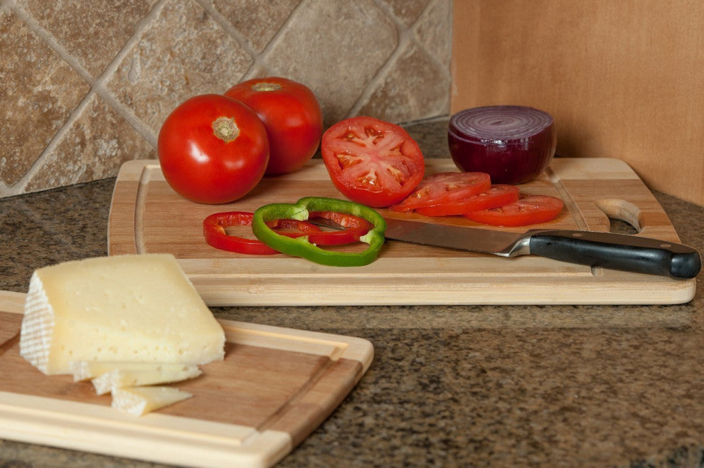 Heim Concept 3-Piece Organic Bamboo Cutting Board Set With Drip Groove