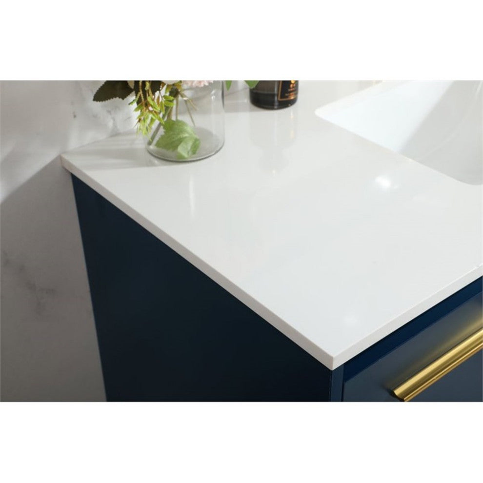 Elegant Decor Penn Bathroom Vanity Blue