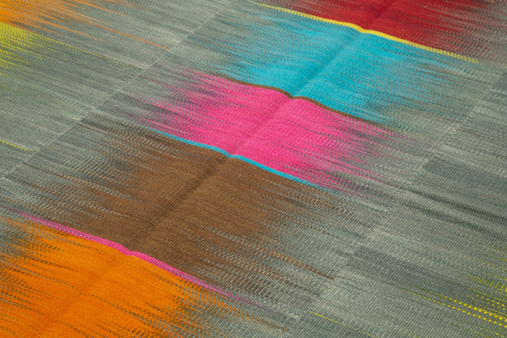 Rug N Carpet - Hand-knotted Oriental 6' 11'' x 11' 1'' Unique Wool Kilim Rug