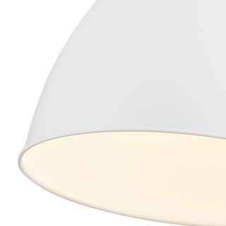 Modern Brushed Bronze Single Dome Pendant Lamp with White Metal Shade