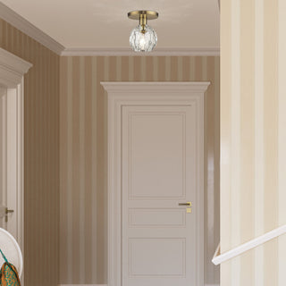 Whitfield 1-Light Natural Brass Crystal Semi-Flush