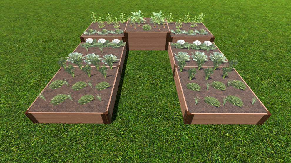 Classic Sienna Walk-In U-Shape' 12'x12'x22" Terrace Garden Raised Bed