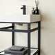 Funes Bath Vanity without Mirror, Matte Black Hardware, 24'', White Stone Top