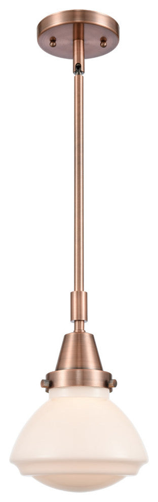 Innovations 447-1S-AC-G321-LED Olean 1 Light Mini Pendant, Antique Copper