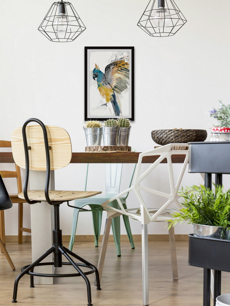 "Flying Festive Parrot" Framed Painting Print, 20"x30"