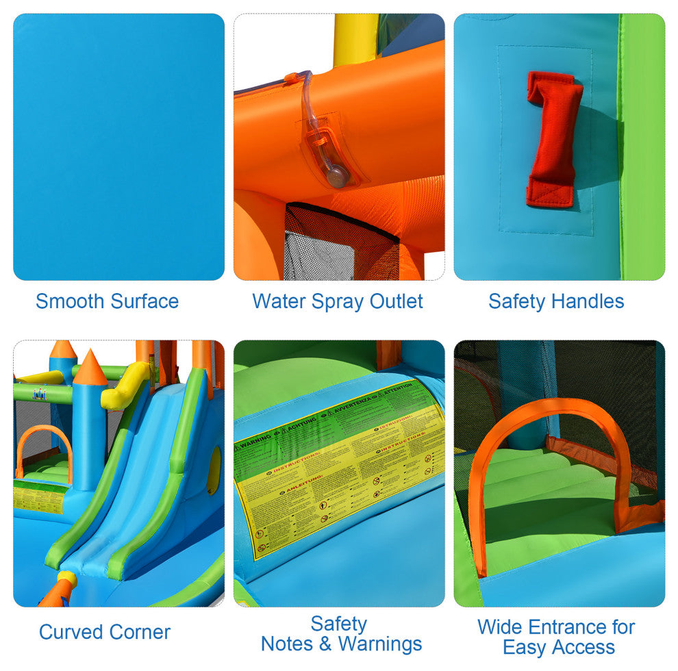 Bountech Inflatable Water Slide Kids Bounce House Splash Pool without Blower