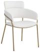 Yara Upholstered Dining Chair (Set of 2), Cream, Vegan Leather